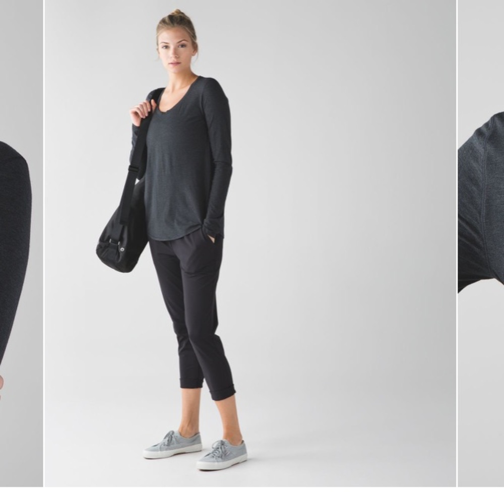 Lululemon Yogi Everyday Long Sleeve Heathered Black Size 8/10